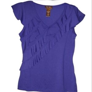 Miss Tina Purple Ruffle Short Sleeve Tee